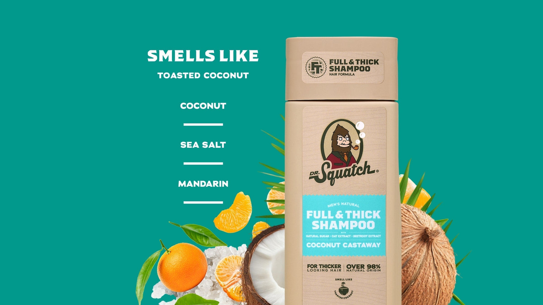 Dr. Squatch Hair Care Kit + Free Scalp Scrubber | Full & Thick Shampoo | Moisturizing Conditioner | Natural Products for Men - Gift Ready - Lightweight Fresh-Lather