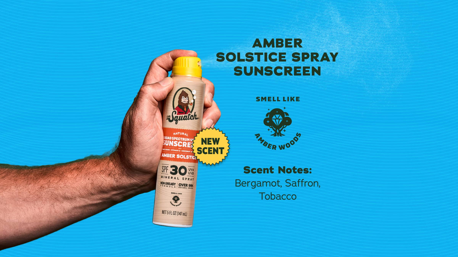 Dr. Squatch Spray | SPF 30 UVA/UVB Protection | Non-Greasy Mineral Sunscreen for Men - Soft Balance - Relaxed Classic-Clean