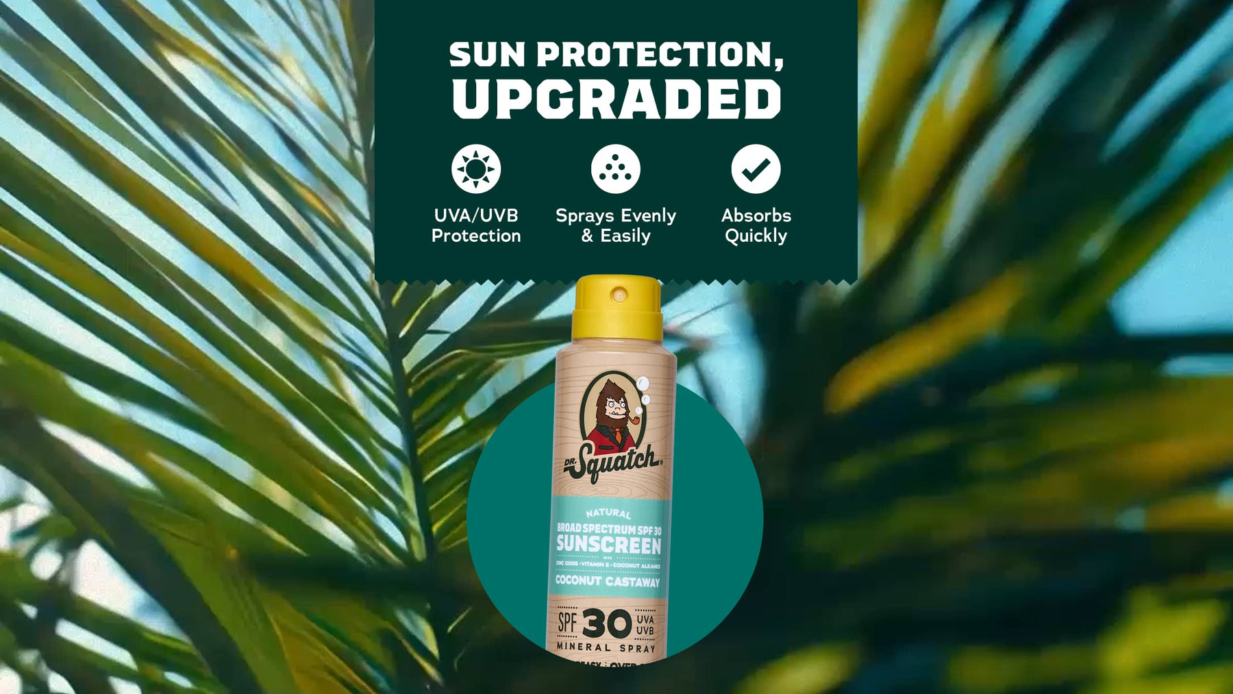 Dr. Squatch Spray | SPF 30 UVA/UVB Protection | Non-Greasy Mineral Sunscreen for Men - Soft Balance - Relaxed Classic-Clean