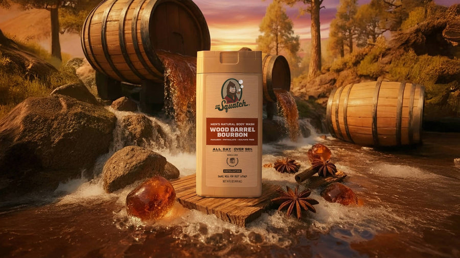 14 oz Wood Barrel Bourbon Body Wash - Cozy Glow - All-Day Fresh-Lather