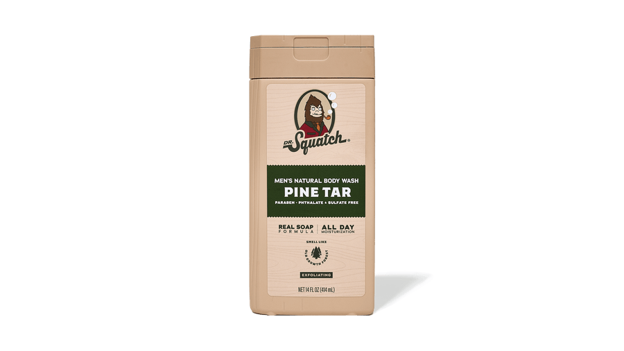 14 oz Pine Tar Exfoliating Body Wash - Bright Scent - Travel Fresh-Lather