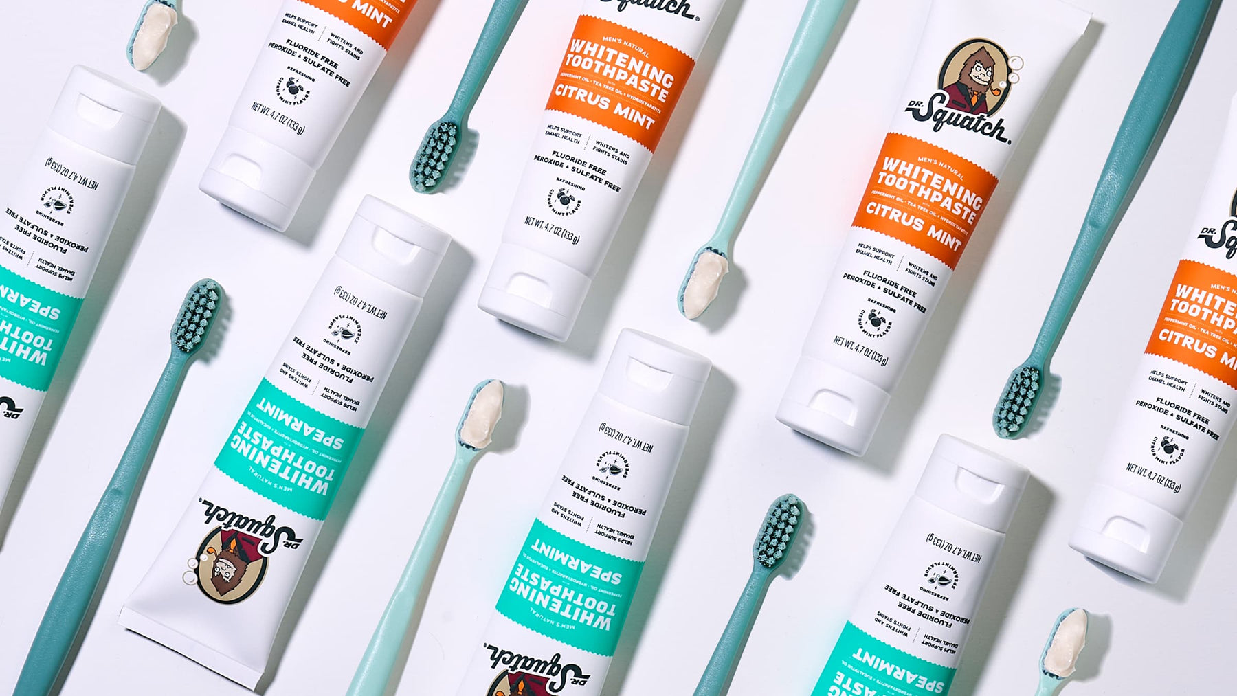 Spearmint Whitening Toothpaste - Simple Use - Picnic Rinse-Ready