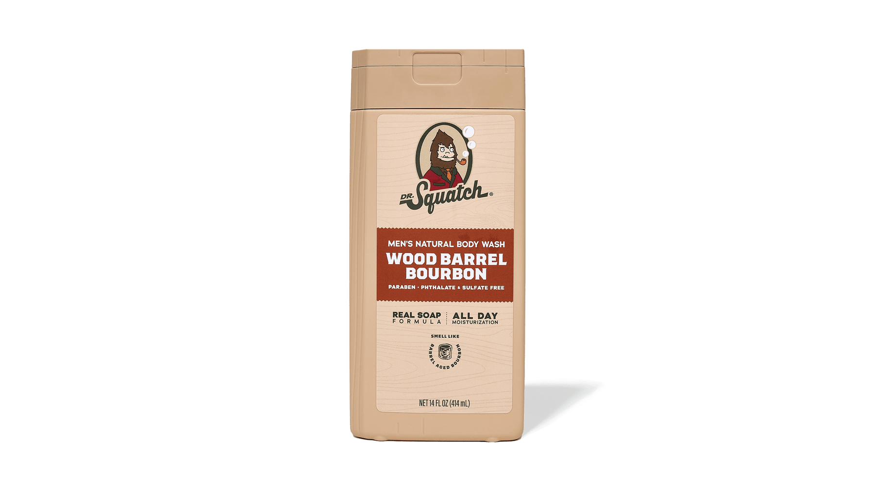 14 oz Wood Barrel Bourbon Body Wash - Cozy Glow - All-Day Fresh-Lather